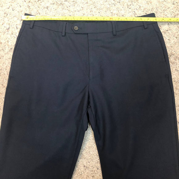 LRL Ralph Lauren Pants Mens 36x29 Total Comfort Wool Flat Front Dress Navy Blue - Picture 6 of 9